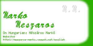 marko meszaros business card
