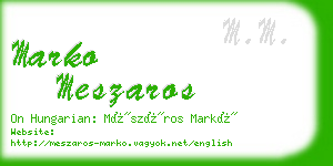 marko meszaros business card